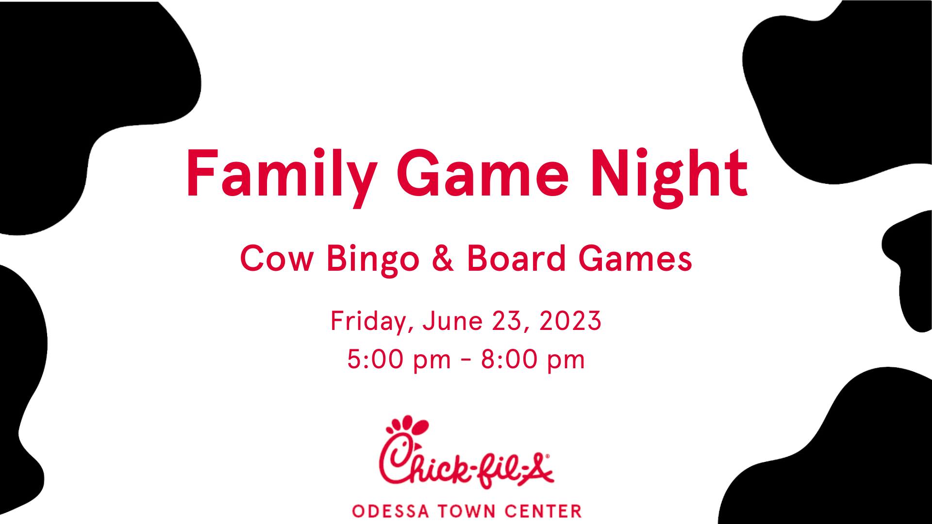Family Game Night - Cow Bingo & Board Games