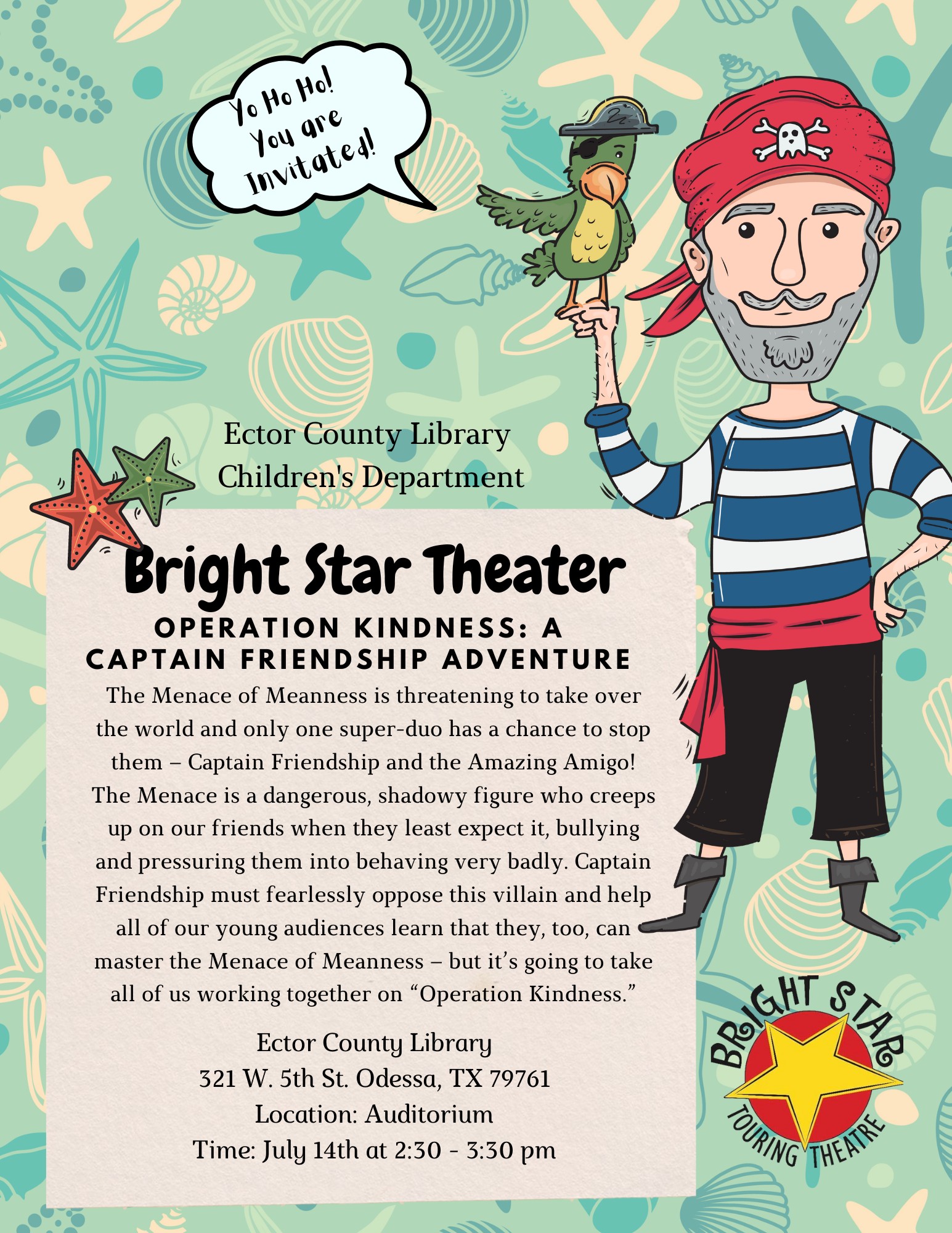 Bright Star Theater Kids Activity at the Ector County Library in Odessa, TX