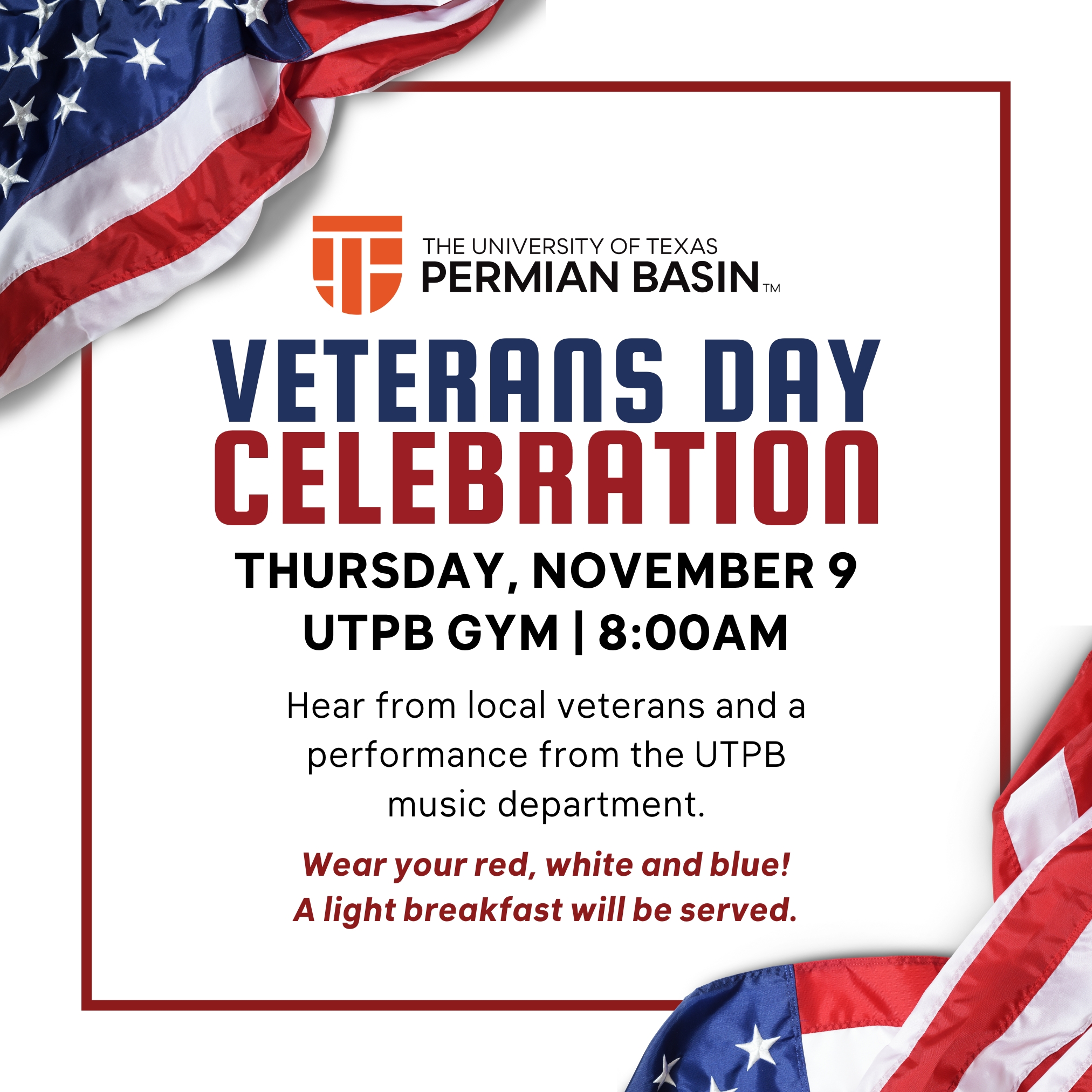 UT Permian Basin Veterans Day Celebration