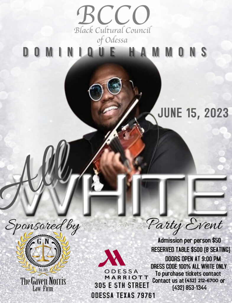 The Black Cultural Council of Odessa Presents the All White Party in Odessa, TX 2023