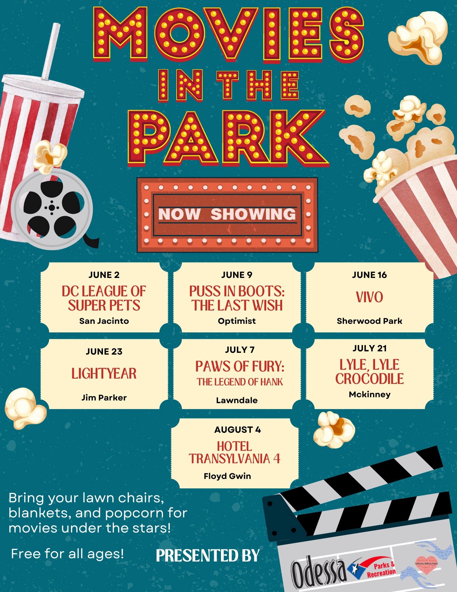 Movies In The Park in Odessa, TX 2023
