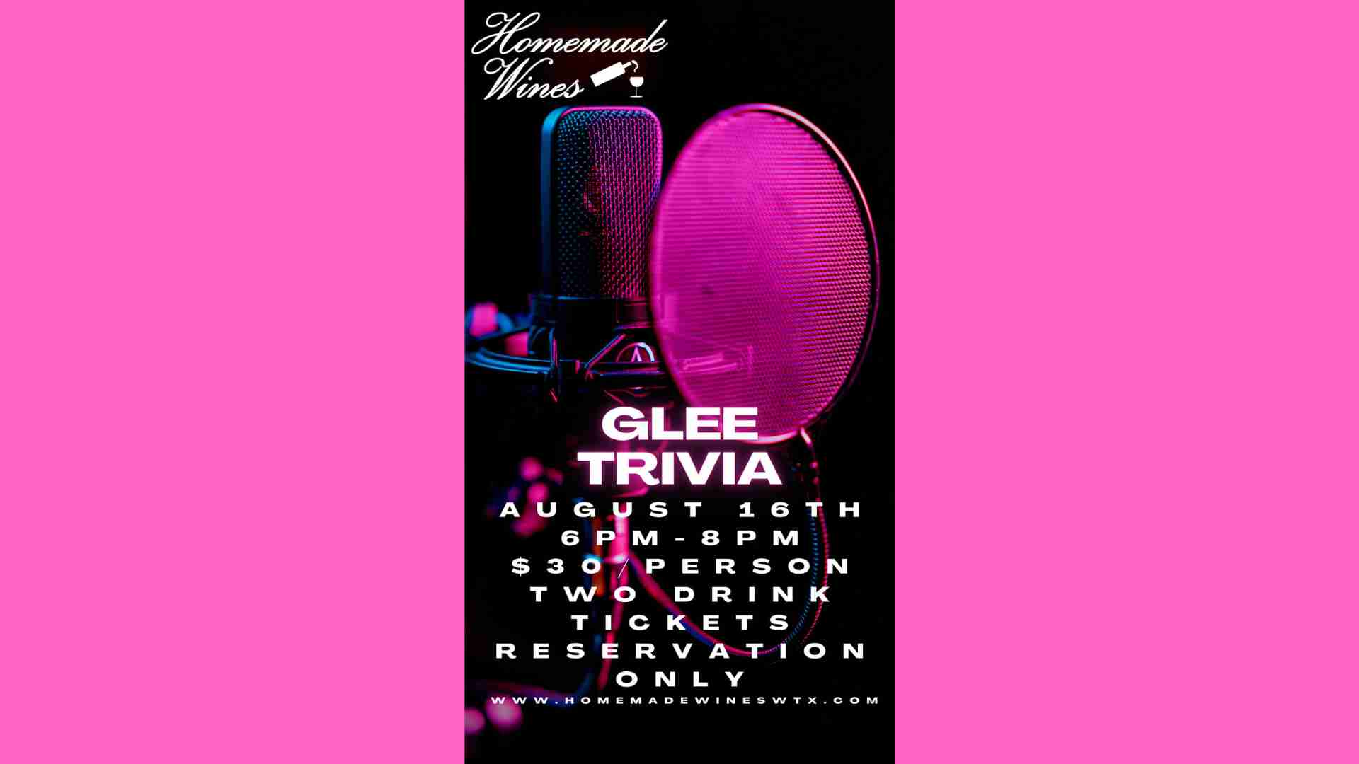 Glee Trivia at Homemade Wines on Aug. 16, 2023 in Odessa, TX.