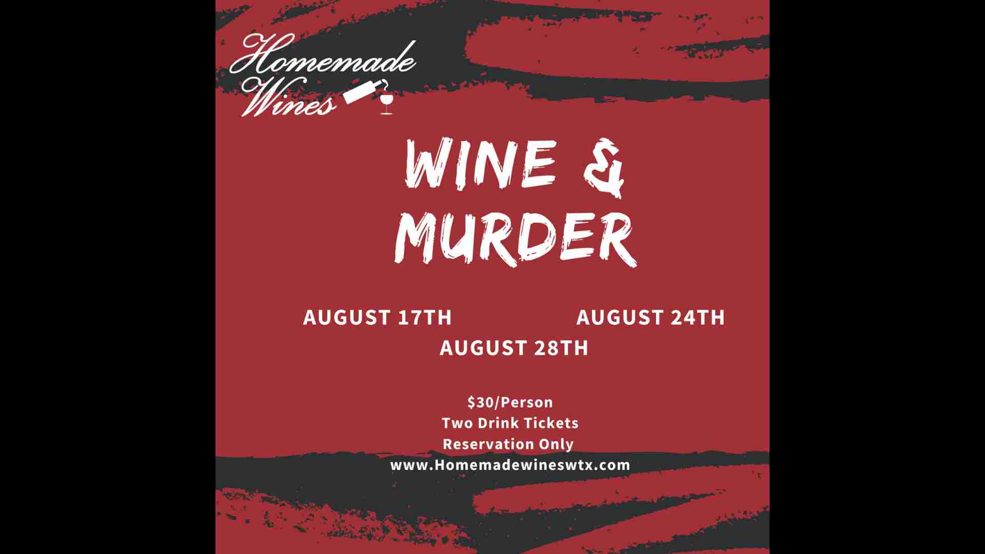 Wine & Murder at Homemade Wines on August 17, 2023 in Odessa, TX