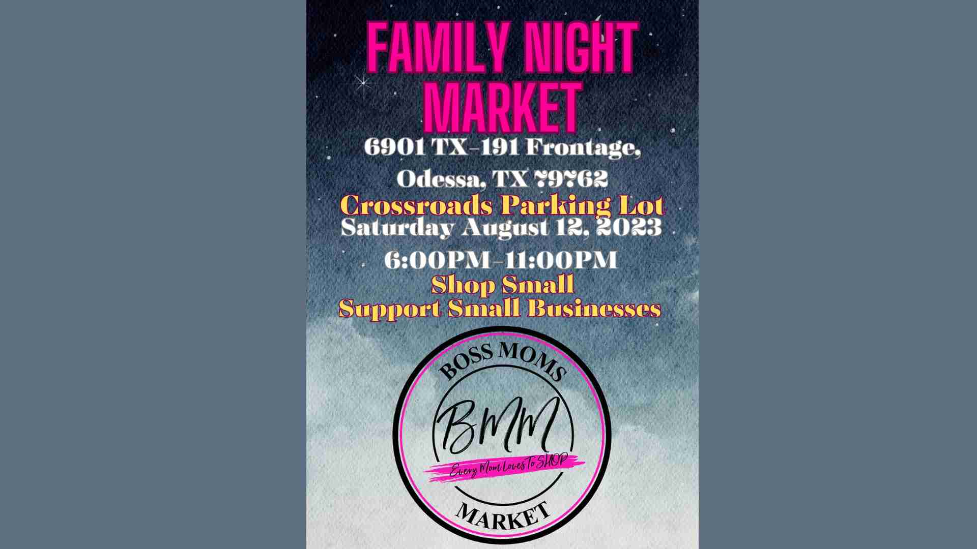 Family Night Market at Crossroads on August 12, 2023 in Odessa, TX