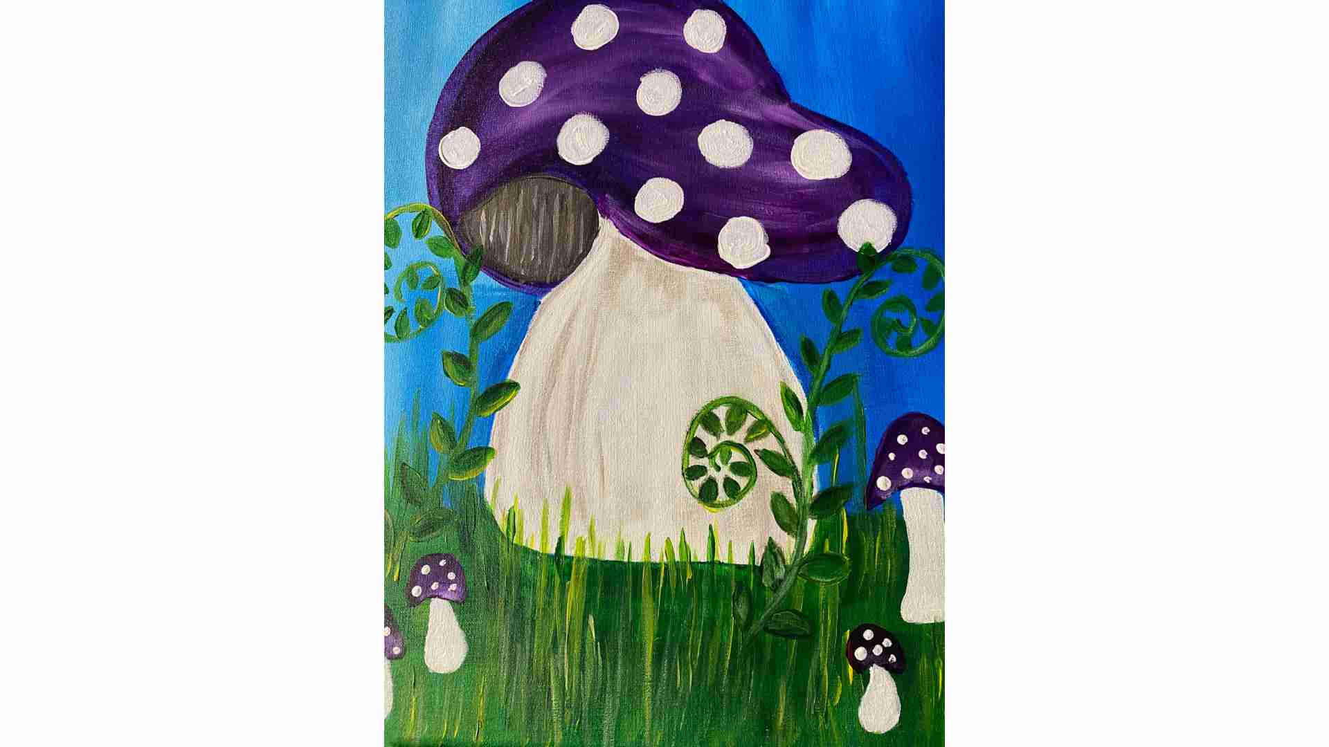 Mushroom Garden at Wine & Canvas on August 12, 2023 in Odessa, TX