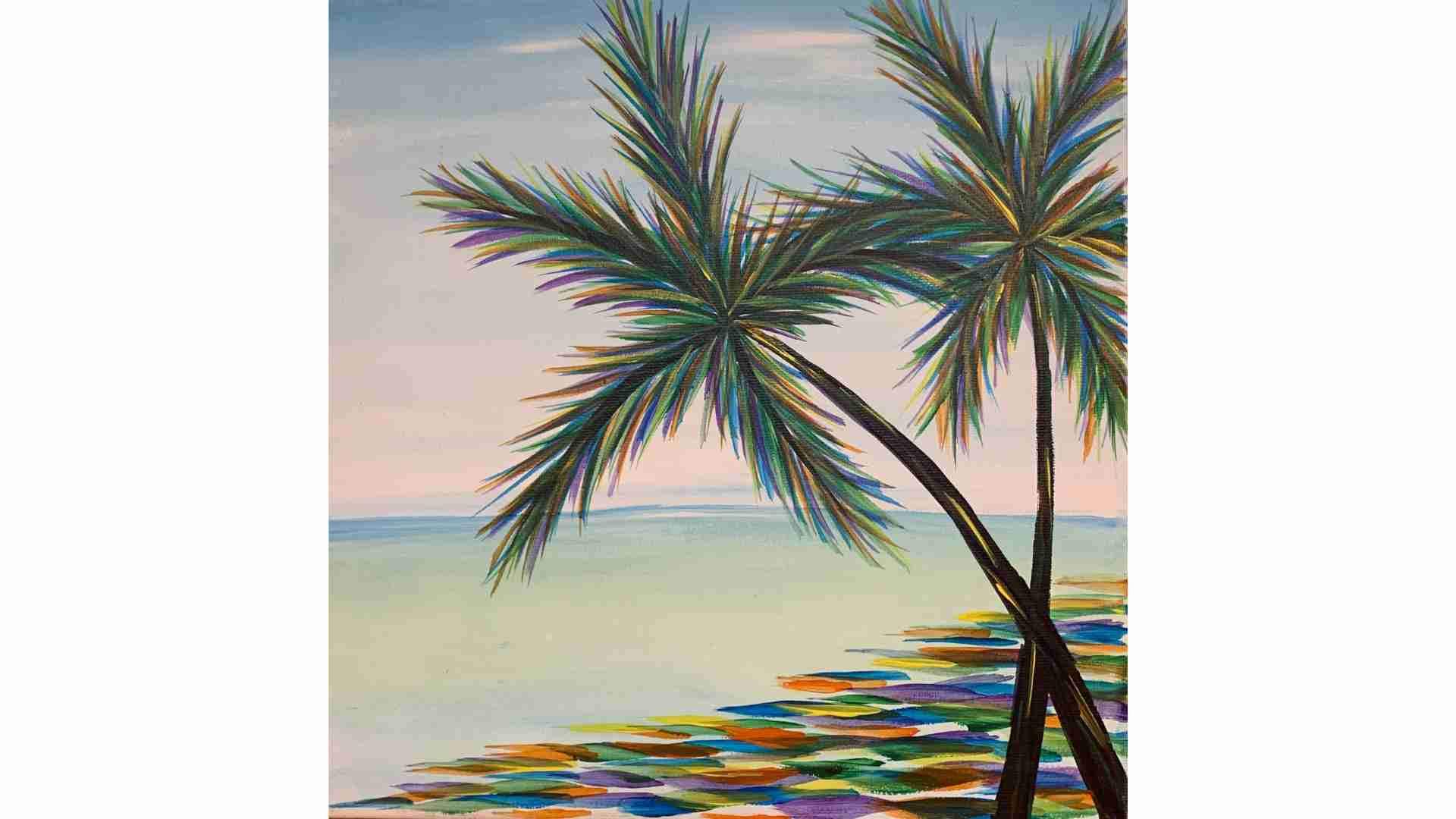 Colorful Palm at Wine & Canvas on August 16, 2023 in Odessa, TX