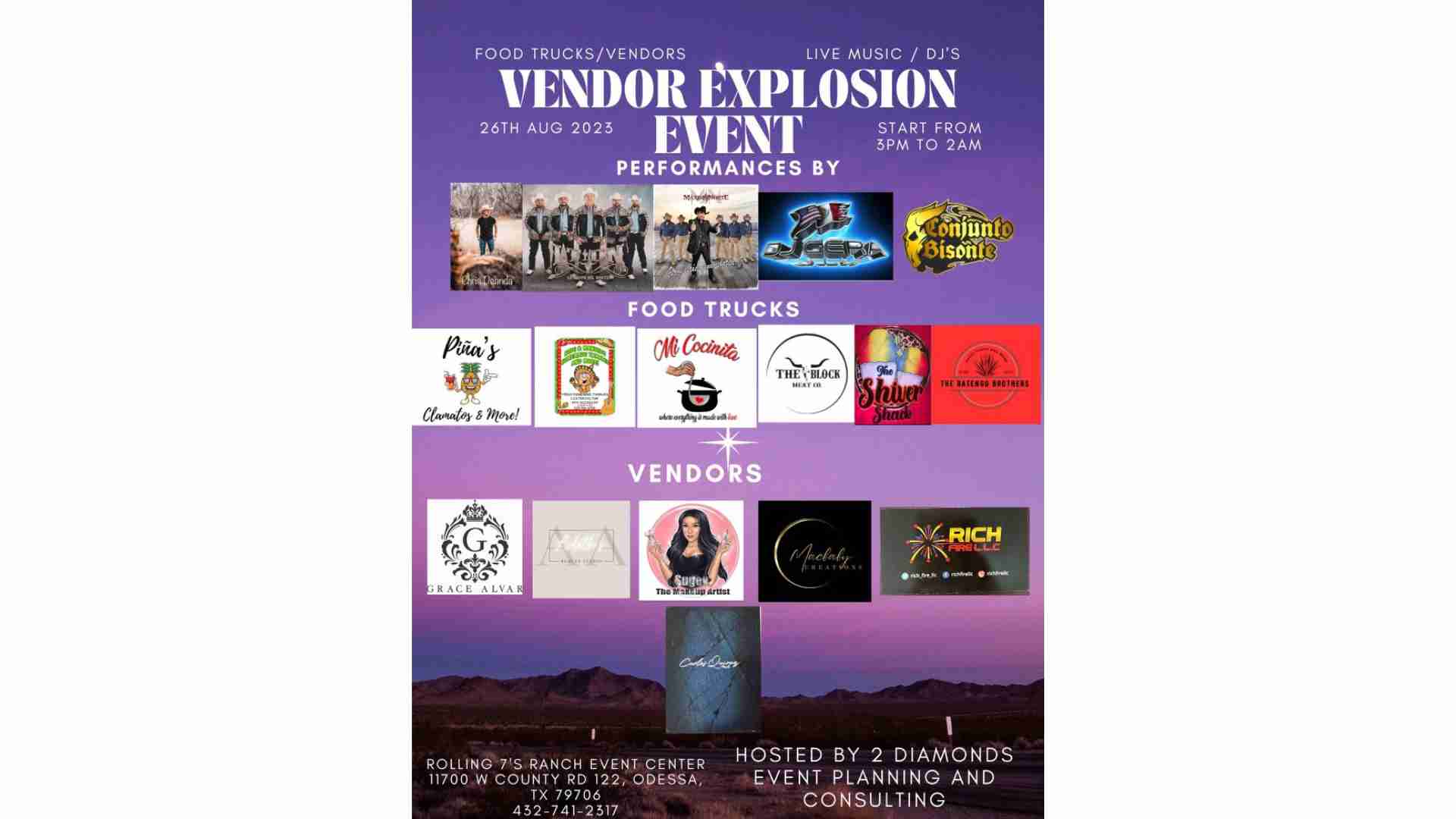 Vendor Event at Rolling 7's Ranch Event on August 26, 2023 in Odessa, TX