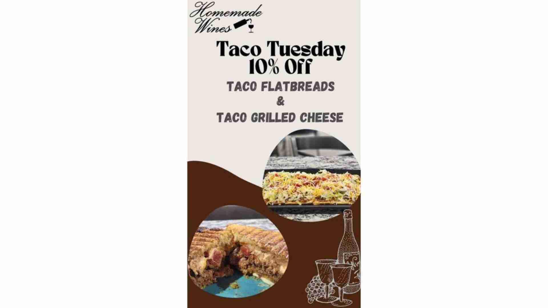 Taco Tuesday at Homemade Wines on August 29, 2023 in Odessa, TX