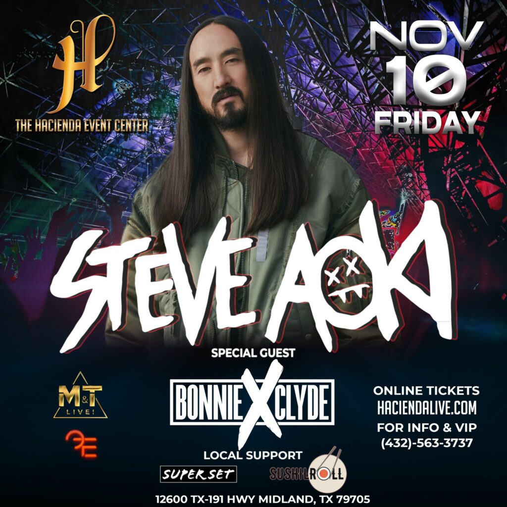 Steve Aoki with Bonnie X Clyde at La Hacienda Event Center on Friday, November 10, 2023