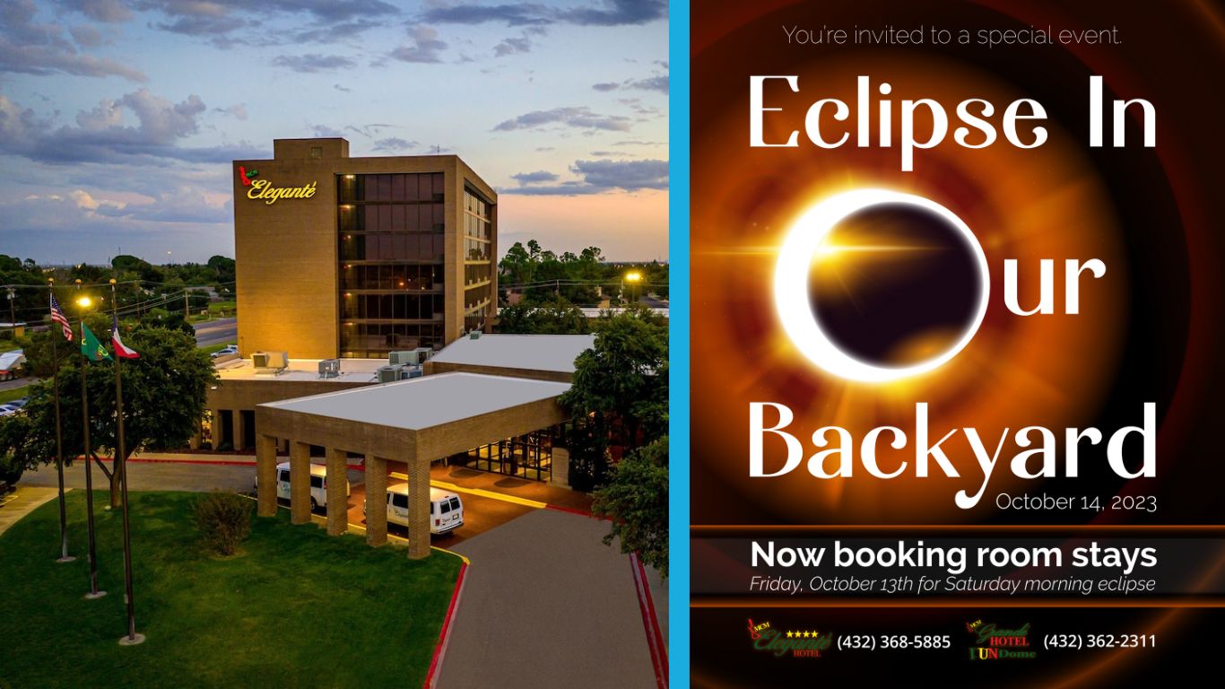 Book your special rate at the MCM Elegante to view the Annular Solar Eclipse in Odessa TX on October 14, 2023.