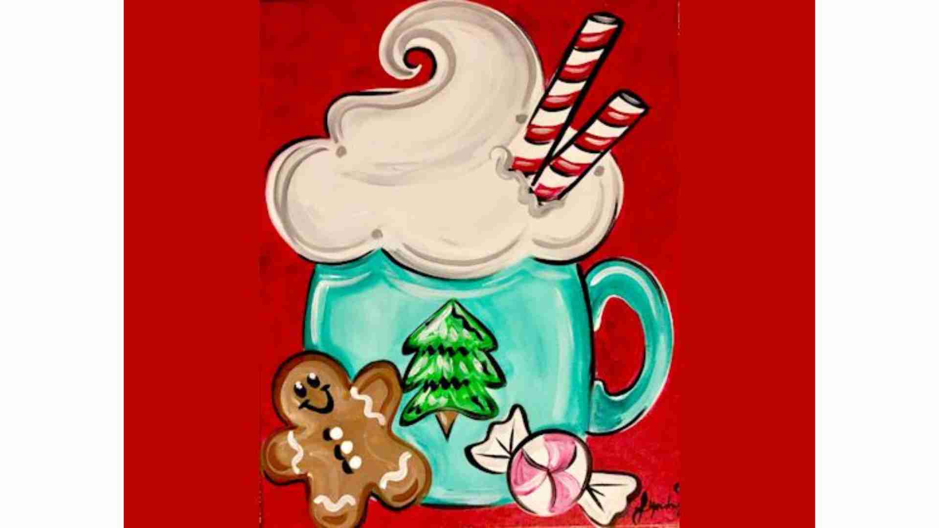 Christmas Cocoa at Cheers to Paint on Dec. 13, 2023 in Odessa, TX