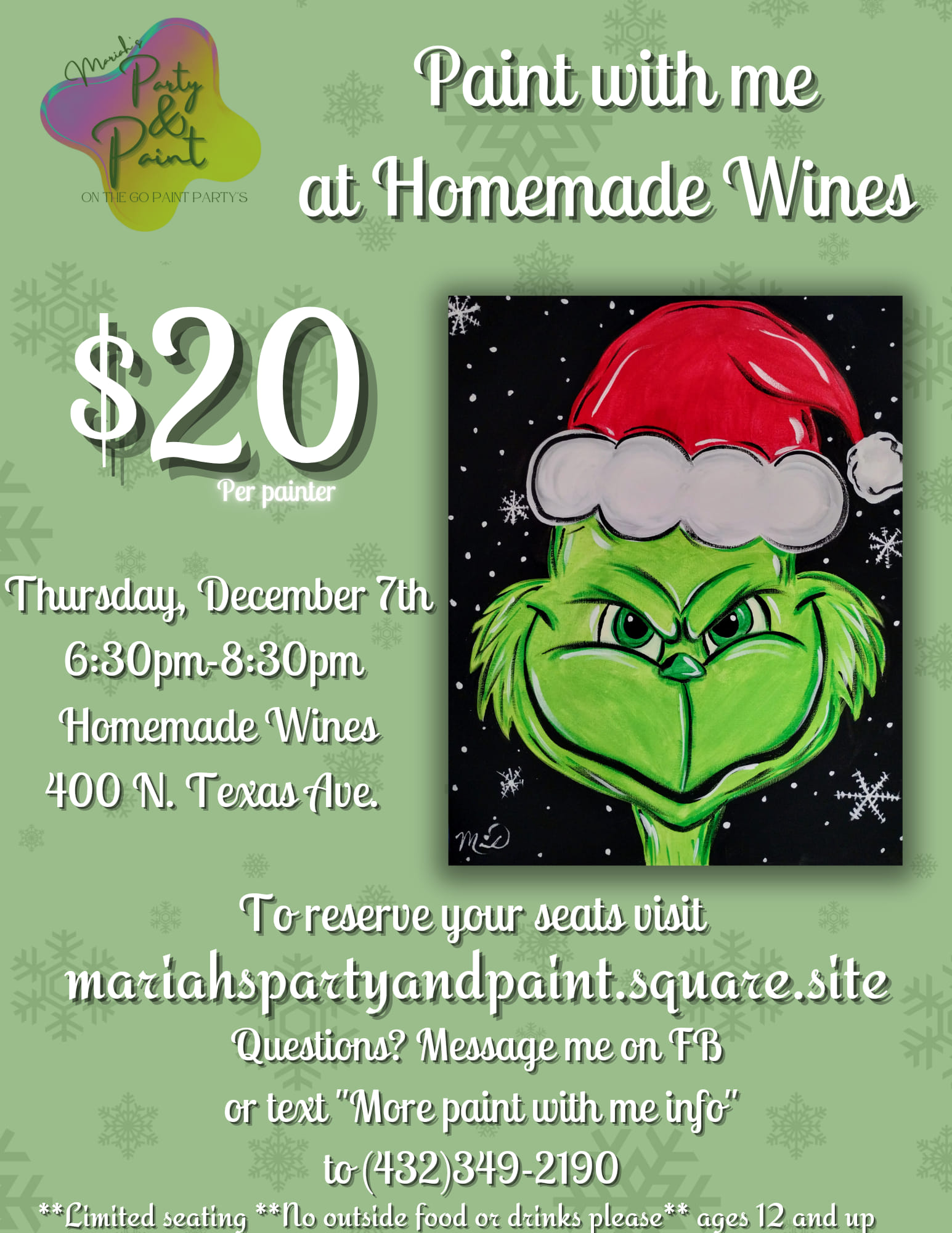 Paint with Me at Homemade Wines Downtown in Odessa, TX