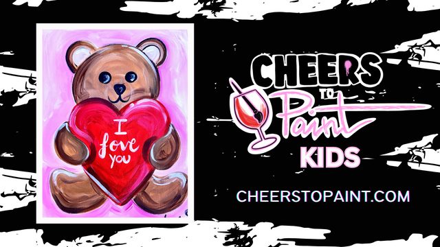 Kid's Valentines Teddy Canvas Painting Event
