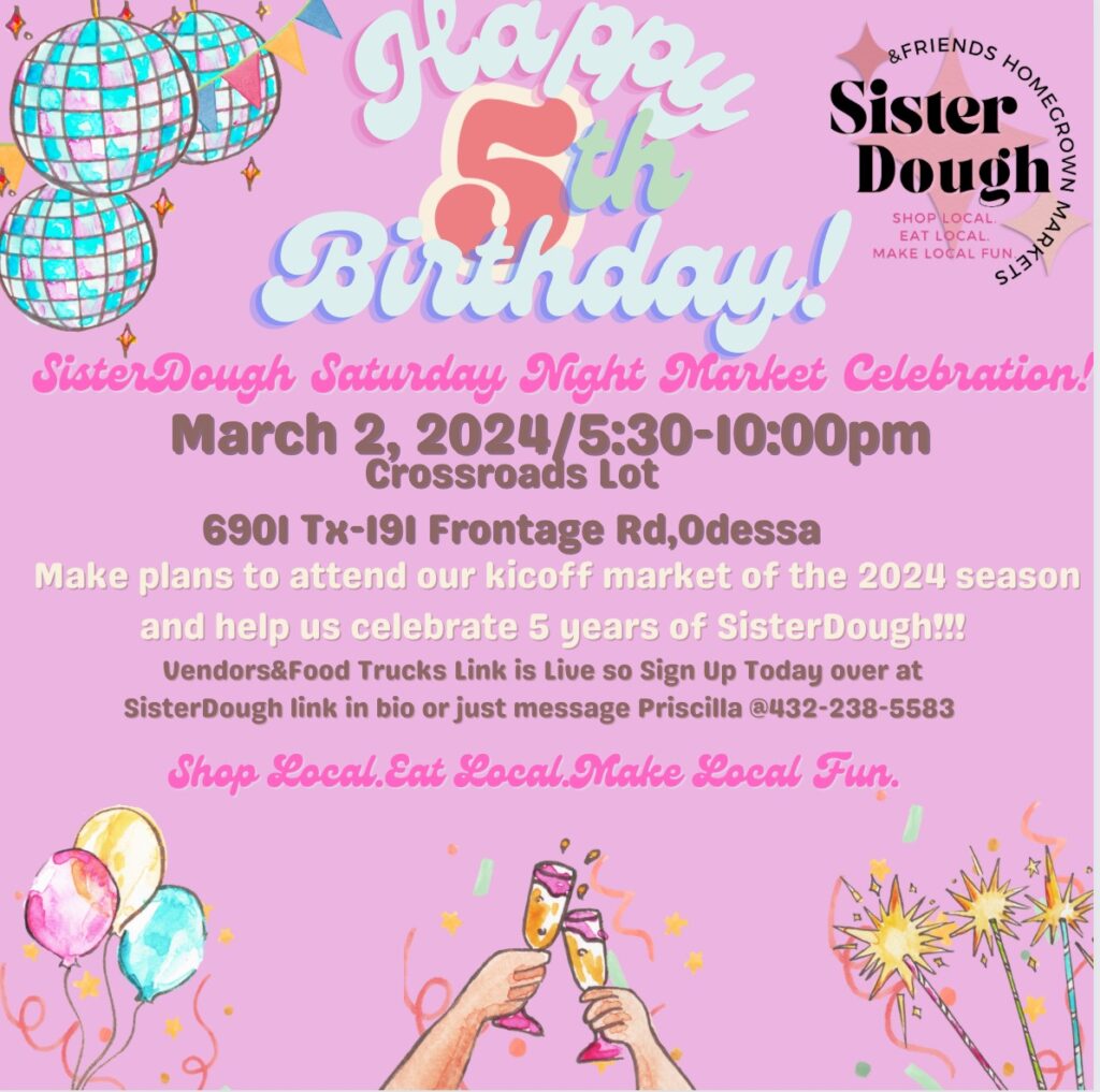 SisterDough 5th Birthday Market on March 2, 2024