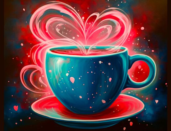 Cup of Love Painting Class - Cheers To Paint Studio - March 26, 2024