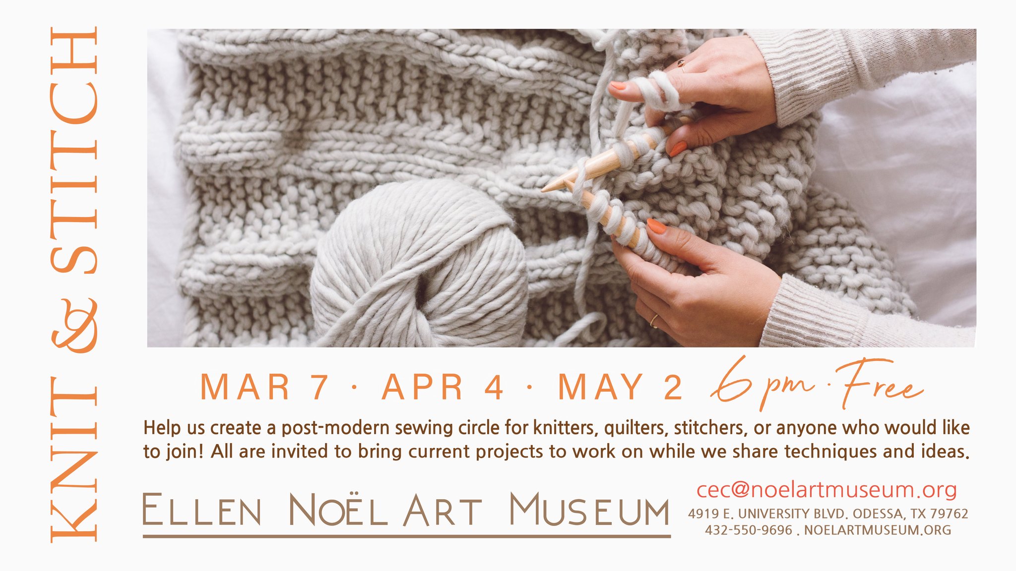 Knit & Stitch - March 7 - April 4 - May 2 - 2024